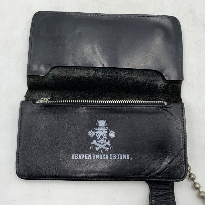 【現状渡し品】【メンズ】 CREAM SODA クリームソーダ BALL CHAIN LEATHER WALLET ボールチェーン レザーウォレット 長財布 バイカーウォレット スカルボタン付き 200-260709-ko-23-tei サイズ：本体のみ カラー：ブラック 万代Net店