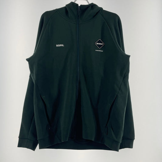 【中古品】【メンズ】 FCRB エフシーアールビー VENTILATION TRAINING HOODIE FCRB-250038 ベンチレーション トレーニング フーディ トップス ジップ パーカー 142-260701-sa-20-tei サイズ：L カラー：グリーン 万代Net店