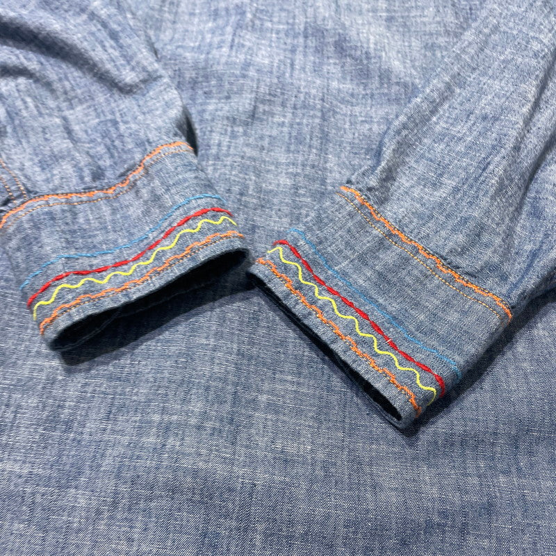 【中古品】【メンズ】 NEEDLES ニードルス OT211 WORK SHIRT COTTON CHAMBRAY ワーク シャツ コットン シャンプブレー 長袖 トップス 140-260701-sa-02-tei サイズ：M カラー：インディゴ 万代Net店