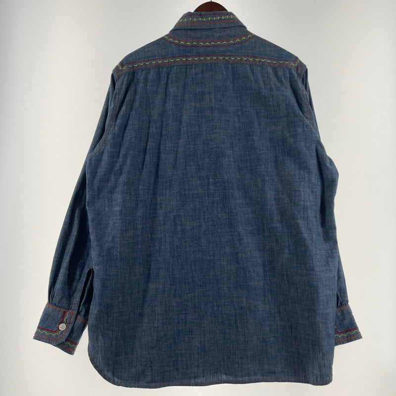 【中古品】【メンズ】 NEEDLES ニードルス OT211 WORK SHIRT COTTON CHAMBRAY ワーク シャツ コットン シャンプブレー 長袖 トップス 140-260701-sa-02-tei サイズ：M カラー：インディゴ 万代Net店
