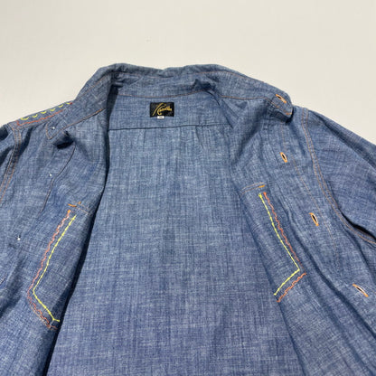【中古品】【メンズ】 NEEDLES ニードルス OT211 WORK SHIRT COTTON CHAMBRAY ワーク シャツ コットン シャンプブレー 長袖 トップス 140-260701-sa-02-tei サイズ：M カラー：インディゴ 万代Net店