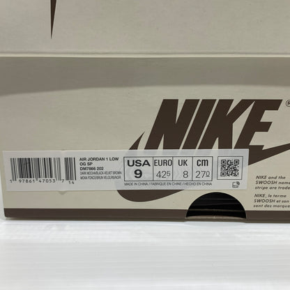 【中古品】【メンズ】 NIKE ナイキ × TRAVIS SCOTT トラヴィス スコット 別注 コラボ AIR JORDAN １ LOW OG SP VELVET BROWN AND DARK MOCHA DM7866-202 エアジョーダン 1 ロー スニーカー 靴 シューズ 160-260709-ko-05-tei サイズ：27cm カラー：ブラウン 万代Net店