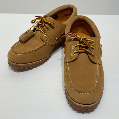 【中古品】【メンズ】 Timberland ティンバーランド × andreM hoffwann アンドレ ホフマン 別注 コラボ 3 EYE CLASSIC LUG TB0A44YF754 スリーアイ クラシックラグ デッキシューズ 靴 ブーツ 164-260709-ko-02-tei サイズ：27 カラー：ブラウン 万代Net店