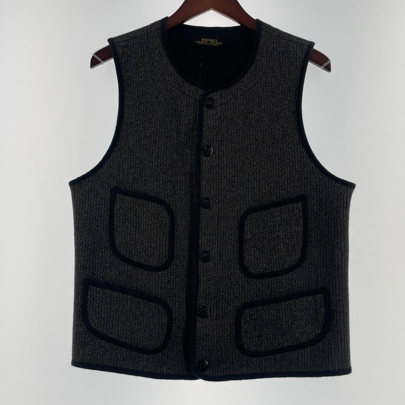 【中古品】【メンズ】 BROWN'S BEACH JACKET ブラウンズ ビーチ ジャケット ORIGINAL REGULAR NECK EARLY VEST LOT.324 オリジナル レギュラー ネック アーリーベスト トップス 145-260706-sa-02-tei サイズ：38 カラー：グレー 万代Net店