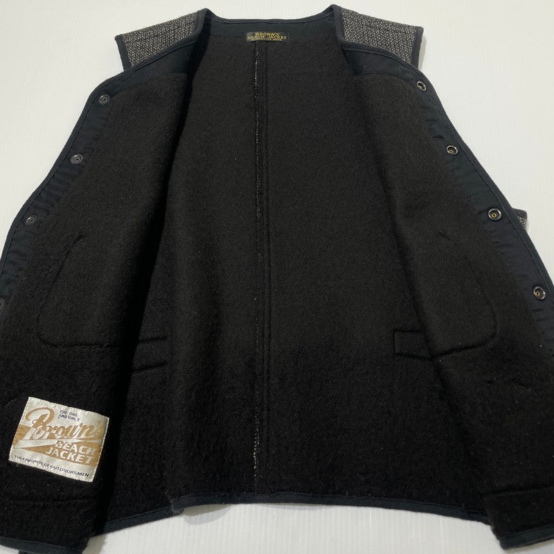 【中古品】【メンズ】 BROWN'S BEACH JACKET ブラウンズ ビーチ ジャケット ORIGINAL REGULAR NECK EARLY VEST LOT.324 オリジナル レギュラー ネック アーリーベスト トップス 145-260706-sa-02-tei サイズ：38 カラー：グレー 万代Net店
