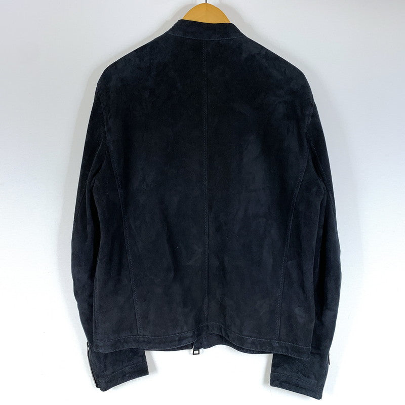 【中古品】【メンズ】 RUFFO ルッフォ × BEAMS ビームス 別注 コラボ JAMES SUEDE SINGLE RIDER JACKET 24-18-0344-695 スエード シングル ライダース ジャケット アウター 141-260707-yo-14-tei サイズ：48 カラー：ブラック 万代Net店