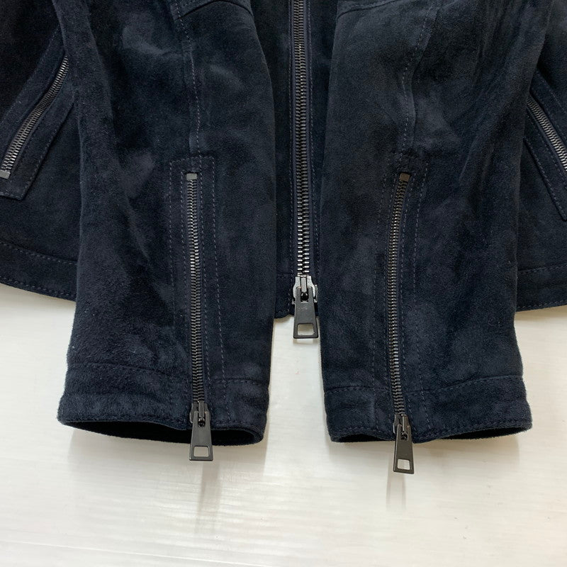 【中古品】【メンズ】 RUFFO ルッフォ × BEAMS ビームス 別注 コラボ JAMES SUEDE SINGLE RIDER JACKET 24-18-0344-695 スエード シングル ライダース ジャケット アウター 141-260707-yo-14-tei サイズ：48 カラー：ブラック 万代Net店