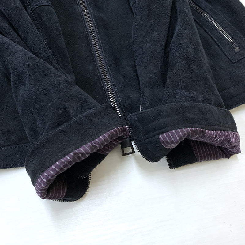 【中古品】【メンズ】 RUFFO ルッフォ × BEAMS ビームス 別注 コラボ JAMES SUEDE SINGLE RIDER JACKET 24-18-0344-695 スエード シングル ライダース ジャケット アウター 141-260707-yo-14-tei サイズ：48 カラー：ブラック 万代Net店