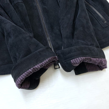 【中古品】【メンズ】 RUFFO ルッフォ × BEAMS ビームス 別注 コラボ JAMES SUEDE SINGLE RIDER JACKET 24-18-0344-695 スエード シングル ライダース ジャケット アウター 141-260707-yo-14-tei サイズ：48 カラー：ブラック 万代Net店