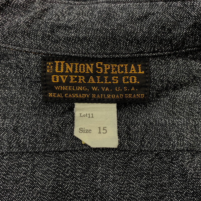 【中古品】【メンズ】 FREEWHEELERS フリーホイーラーズ NEAL SHIRT VINTAGE STYLE GRAINED CHAMBRAY FRW-2513103 ニールシャツ ヴィンテージ スタイル グレインド シャンブレー 長袖 トップス 145-260707-yo-11-tei サイズ：15 カラー：ブラック 万代Net店