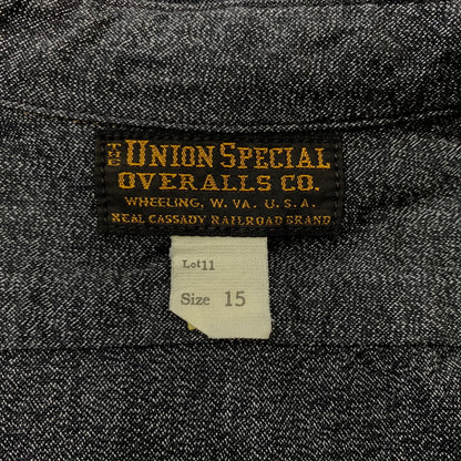 【中古品】【メンズ】 FREEWHEELERS フリーホイーラーズ NEAL SHIRT VINTAGE STYLE GRAINED CHAMBRAY FRW-2513103 ニールシャツ ヴィンテージ スタイル グレインド シャンブレー 長袖 トップス 145-260707-yo-11-tei サイズ：15 カラー：ブラック 万代Net店
