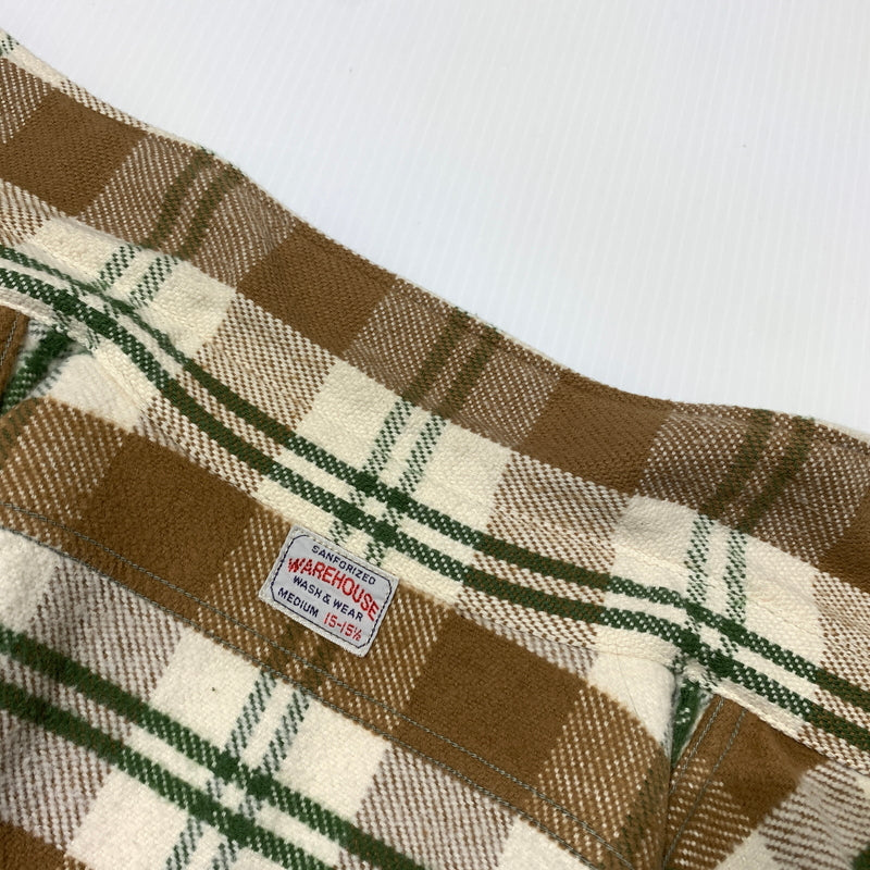 【中古品】【メンズ】 WAREHOUSE ウエアハウス FLANNEL SHIRT LOT.3104 フランネルシャツ トップス ネルシャツ ワークシャツ 145-260705-ko-03-tei サイズ：M カラー：チェック 万代Net店