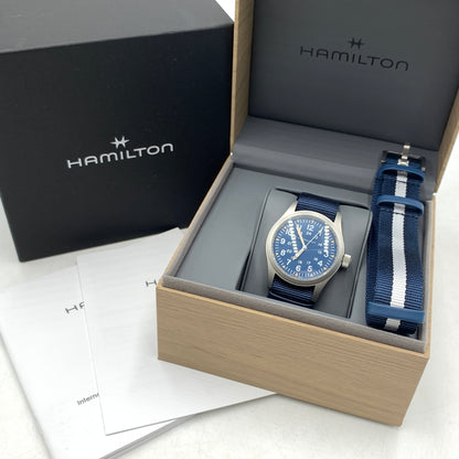 【中古品】【メンズ】 HAMILTON ハミルトン KHAKI FIELD MECHANICAL NAVY H694390 カーキ フィールド メカニカル ネイビー 腕時計 197-260710-ko-03-tei 万代Net店