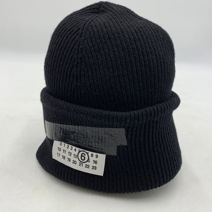 【中古品】【メンズ】 MM6 MAISON MARGIELA エムエム6 メゾンマルジェラ TAPED LABEL WOOL BEANIE S62TB0006 テープラベル ウールビーニー 帽子 ニットキャップ 185-260709-ko-15-tei サイズ：M カラー：ブラック 万代Net店