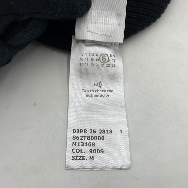 【中古品】【メンズ】 MM6 MAISON MARGIELA エムエム6 メゾンマルジェラ TAPED LABEL WOOL BEANIE S62TB0006 テープラベル ウールビーニー 帽子 ニットキャップ 185-260709-ko-15-tei サイズ：M カラー：ブラック 万代Net店