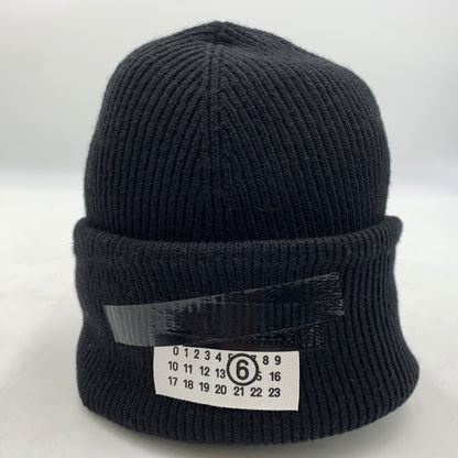 【中古品】【メンズ】 MM6 MAISON MARGIELA エムエム6 メゾンマルジェラ TAPED LABEL WOOL BEANIE S62TB0006 テープラベル ウールビーニー 帽子 ニットキャップ 185-260709-ko-15-tei サイズ：M カラー：ブラック 万代Net店