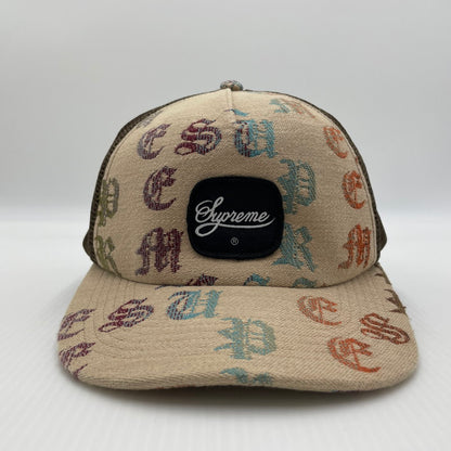 【中古品】【メンズ】 SUPREME シュプリーム 22SS GRADIENT JACQUARD DENIM MESH BACK 5-PANEL CAP グラディエント ジャガード デニム メッシュ キャップ 帽子 185-260704-yo-02-tei サイズ：FREE カラー：ベージュ 万代Net店