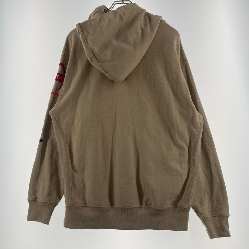【中古品】【メンズ】 KITH キス × CHAMPION チャンピオン 別注コラボ LOGO HOODIE ロゴ フーディ 長袖 トップス プルーオーバー パーカー 142-260706-sa-09-tei サイズ：M カラー：ベージュ 万代Net店