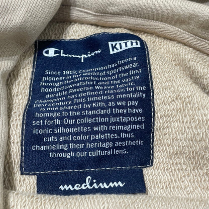 【中古品】【メンズ】 KITH キス × CHAMPION チャンピオン 別注コラボ LOGO HOODIE ロゴ フーディ 長袖 トップス プルーオーバー パーカー 142-260706-sa-09-tei サイズ：M カラー：ベージュ 万代Net店