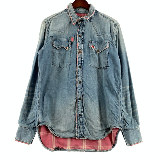 【中古品】【メンズ】 KAPITAL KOUNTRY キャピタル カントリー REMAKE DENIM SHIRT リメイク デニムシャツ トップス ヴィンテージ ダメージ加工 140-260705-ko-04-tei サイズ：3 カラー：インディゴ 万代Net店