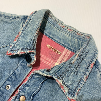 【中古品】【メンズ】 KAPITAL KOUNTRY キャピタル カントリー REMAKE DENIM SHIRT リメイク デニムシャツ トップス ヴィンテージ ダメージ加工 140-260705-ko-04-tei サイズ：3 カラー：インディゴ 万代Net店