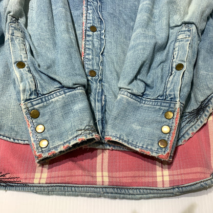 【中古品】【メンズ】 KAPITAL KOUNTRY キャピタル カントリー REMAKE DENIM SHIRT リメイク デニムシャツ トップス ヴィンテージ ダメージ加工 140-260705-ko-04-tei サイズ：3 カラー：インディゴ 万代Net店