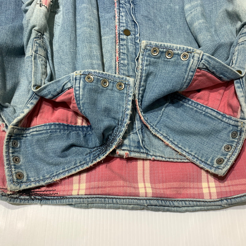 【中古品】【メンズ】 KAPITAL KOUNTRY キャピタル カントリー REMAKE DENIM SHIRT リメイク デニムシャツ トップス ヴィンテージ ダメージ加工 140-260705-ko-04-tei サイズ：3 カラー：インディゴ 万代Net店