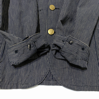 【中古品】【メンズ】 SUGAR CANE シュガーケーン COVERALLS LOT695 カバーオール ライトアウター ワークジャケット デニム ヒッコリー 145-260705-ko-05-tei サイズ：W38 カラー：ストライプ 万代Net店