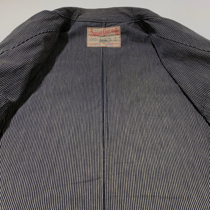 【中古品】【メンズ】 SUGAR CANE シュガーケーン COVERALLS LOT695 カバーオール ライトアウター ワークジャケット デニム ヒッコリー 145-260705-ko-05-tei サイズ：W38 カラー：ストライプ 万代Net店