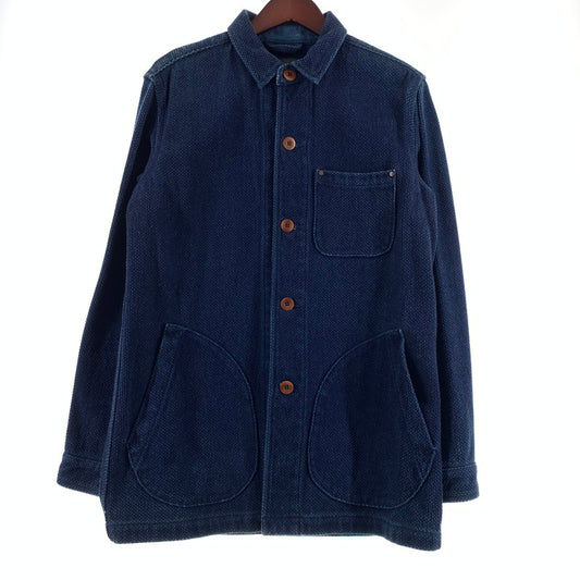 【中古品】【メンズ】 MOMOTARO JEANS 桃太郎ジーンズ SASHIKO COVERALL 刺し子 カバーオール ライトアウター 145-260707-yo-19-tei サイズ：38 カラー：インディゴ 万代Net店