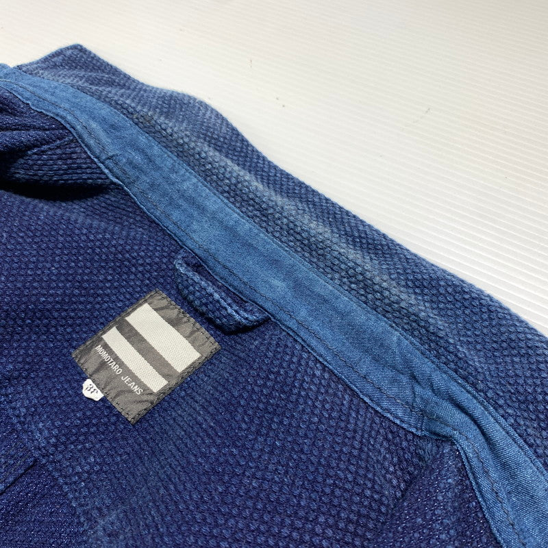 【中古品】【メンズ】 MOMOTARO JEANS 桃太郎ジーンズ SASHIKO COVERALL 刺し子 カバーオール ライトアウター 145-260707-yo-19-tei サイズ：38 カラー：インディゴ 万代Net店