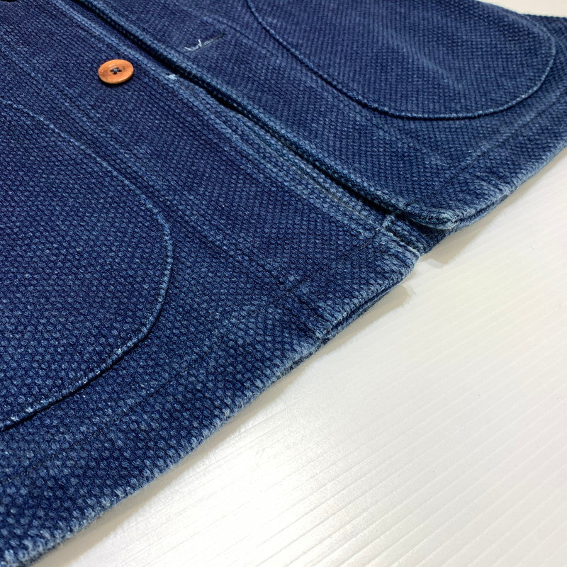【中古品】【メンズ】 MOMOTARO JEANS 桃太郎ジーンズ SASHIKO COVERALL 刺し子 カバーオール ライトアウター 145-260707-yo-19-tei サイズ：38 カラー：インディゴ 万代Net店