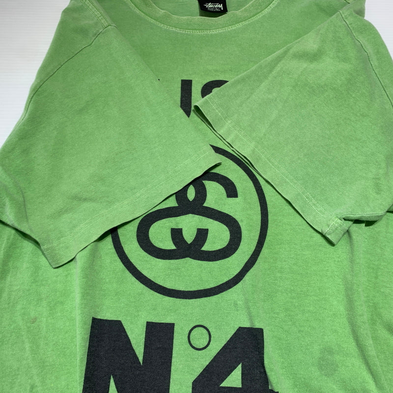 【現状渡し品】【メンズ】 STUSSY ステューシー NO.4 PIGMENT DYED TEE ピグメント ダイド Tシャツ 半袖 トップス 142-260720-ko-03-tei サイズ：L カラー：グリーン 万代Net店