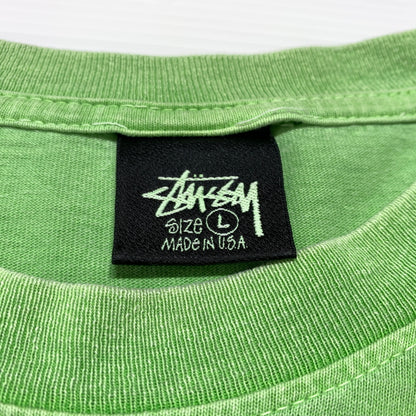 【現状渡し品】【メンズ】 STUSSY ステューシー NO.4 PIGMENT DYED TEE ピグメント ダイド Tシャツ 半袖 トップス 142-260720-ko-03-tei サイズ：L カラー：グリーン 万代Net店