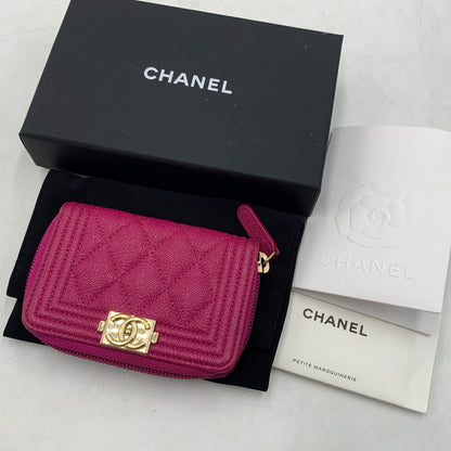 【中古品】【メンズ/レディース】 CHANEL シャネル A80602 ボーイシャネル コインケース 財布 ジップコインパース 181-260709-ko-09-tei カラー：ピンク 万代Net店