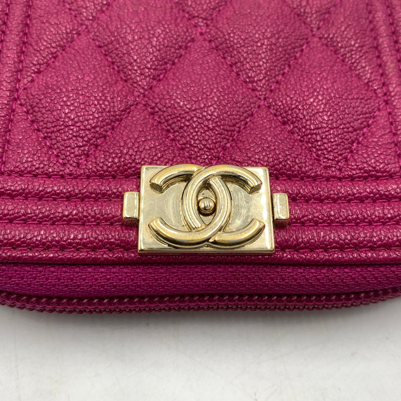 【中古品】【メンズ/レディース】 CHANEL シャネル A80602 ボーイシャネル コインケース 財布 ジップコインパース 181-260709-ko-09-tei カラー：ピンク 万代Net店