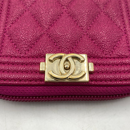 【中古品】【メンズ/レディース】 CHANEL シャネル A80602 ボーイシャネル コインケース 財布 ジップコインパース 181-260709-ko-09-tei カラー：ピンク 万代Net店