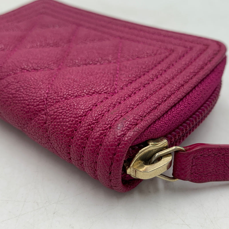 【中古品】【メンズ/レディース】 CHANEL シャネル A80602 ボーイシャネル コインケース 財布 ジップコインパース 181-260709-ko-09-tei カラー：ピンク 万代Net店