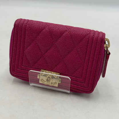 【中古品】【メンズ/レディース】 CHANEL シャネル A80602 ボーイシャネル コインケース 財布 ジップコインパース 181-260709-ko-09-tei カラー：ピンク 万代Net店