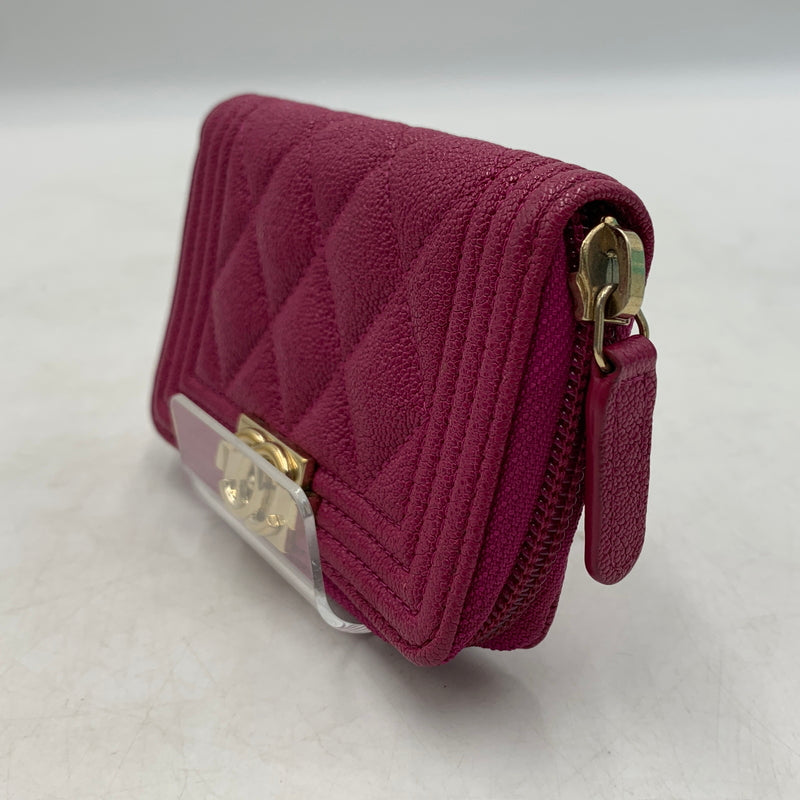 【中古品】【メンズ/レディース】 CHANEL シャネル A80602 ボーイシャネル コインケース 財布 ジップコインパース 181-260709-ko-09-tei カラー：ピンク 万代Net店