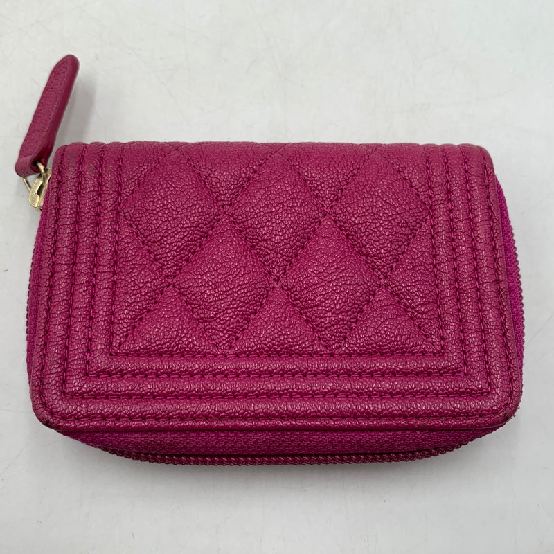【中古品】【メンズ/レディース】 CHANEL シャネル A80602 ボーイシャネル コインケース 財布 ジップコインパース 181-260709-ko-09-tei カラー：ピンク 万代Net店