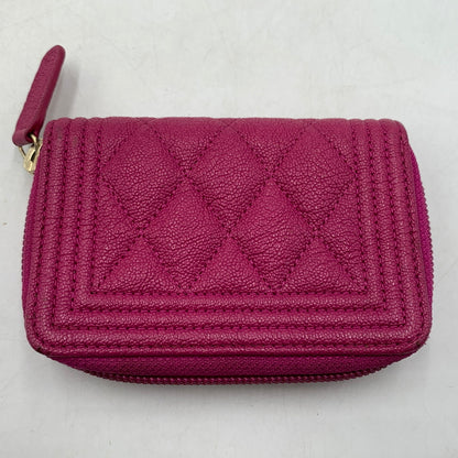 【中古品】【メンズ/レディース】 CHANEL シャネル A80602 ボーイシャネル コインケース 財布 ジップコインパース 181-260709-ko-09-tei カラー：ピンク 万代Net店