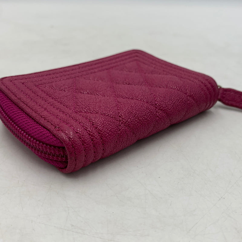 【中古品】【メンズ/レディース】 CHANEL シャネル A80602 ボーイシャネル コインケース 財布 ジップコインパース 181-260709-ko-09-tei カラー：ピンク 万代Net店
