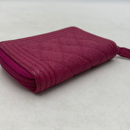 【中古品】【メンズ/レディース】 CHANEL シャネル A80602 ボーイシャネル コインケース 財布 ジップコインパース 181-260709-ko-09-tei カラー：ピンク 万代Net店