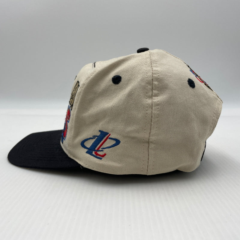 【中古品】【メンズ】 LOGO ATHLETIC ロゴアスレチック NBA CHICAGO BULLS CHAMPION CAP エヌビーエー シカゴ ブルズ チャンピオン キャップ 帽子 ツートーンキャップ 185-260805-ko-04-tei カラー：ベージュ系/ブラック系 万代Net店