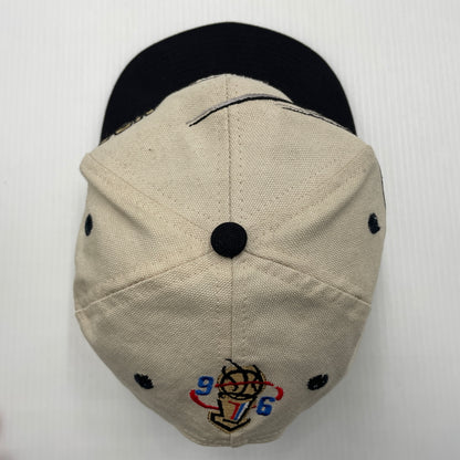 【中古品】【メンズ】 LOGO ATHLETIC ロゴアスレチック NBA CHICAGO BULLS CHAMPION CAP エヌビーエー シカゴ ブルズ チャンピオン キャップ 帽子 ツートーンキャップ 185-260805-ko-04-tei カラー：ベージュ系/ブラック系 万代Net店