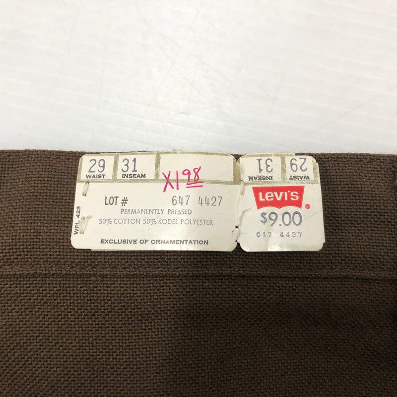 【中古品】【メンズ】 Levi’s リーバイス 70's STA-PREST PANTS 647-4427 70年代 スタープレスト パンツ ボトムス 156-260710-ss-03-tei サイズ：29 カラー：ブラウン 万代Net店