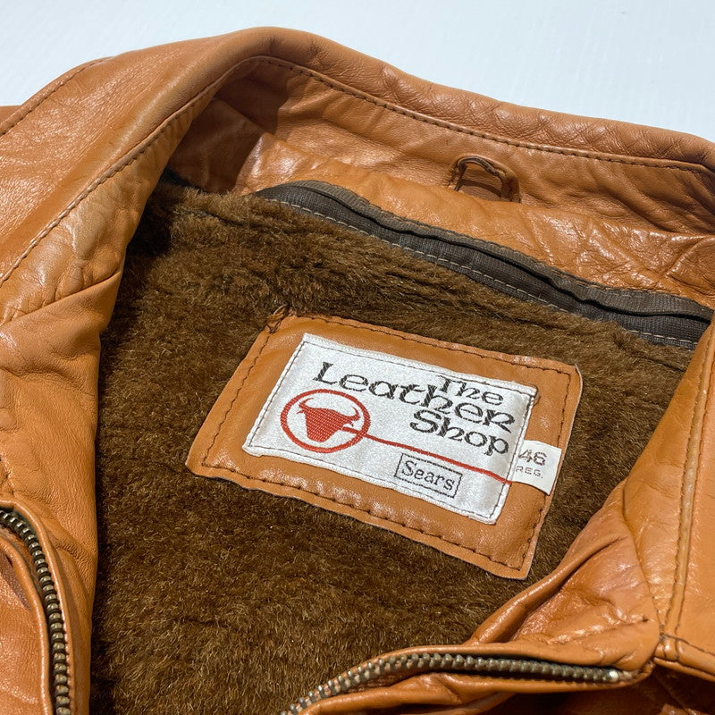 【中古品】【メンズ】 SEARS THE LEATHER SHOP シアーズ ザ レザーショップ 70’s WOOLLINER VEST LEATHER JACKET 70年代 ウールライナーベスト付 レザージャケット アウター 145-260706-sa-23-tei サイズ：46 カラー：ブラウン 万代Net店