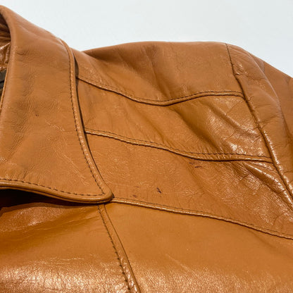 【中古品】【メンズ】 SEARS THE LEATHER SHOP シアーズ ザ レザーショップ 70’s WOOLLINER VEST LEATHER JACKET 70年代 ウールライナーベスト付 レザージャケット アウター 145-260706-sa-23-tei サイズ：46 カラー：ブラウン 万代Net店