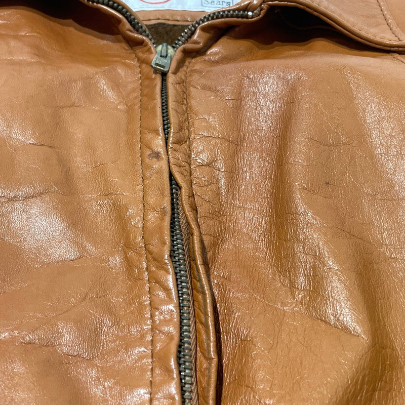 【中古品】【メンズ】 SEARS THE LEATHER SHOP シアーズ ザ レザーショップ 70’s WOOLLINER VEST LEATHER JACKET 70年代 ウールライナーベスト付 レザージャケット アウター 145-260706-sa-23-tei サイズ：46 カラー：ブラウン 万代Net店